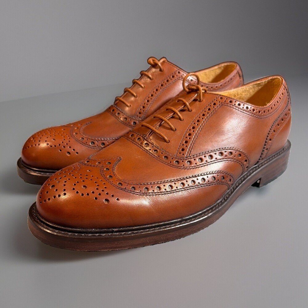 Polo Ralph Lauren Asher Wingtip Brown Leather Dress Shoes Size 9.5D NEW IN BOX